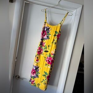 JLUXLABEL Yellow April Floral Knit Midi Dress